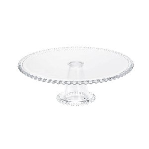 PRATO P/BOLO DE CRISTAL C/PÉ PEARL 31X11CM