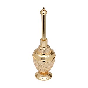 PORTA PERFUME/ INCENSO DOURADO 6,5X6,5X22CM