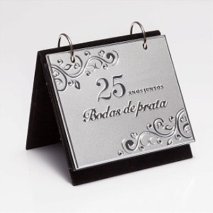 PORTA RETRATO DE ALUMINIO C/ ALBUM BODAS DE PRATA 10x15cm