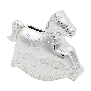 COFRE DE ZINCO PRATEADO CAVALO 14,5X5X12CM