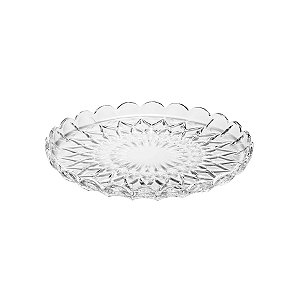 CJ 6 PC PRATOS DE CRISTAL P/SOBREMESA ANGÉLICA 18cm