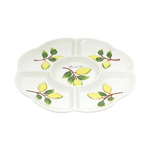 PETISQUEIRA  DE CERÂMICA C/5 DIVISÕES LEMONS 25X2,5cm