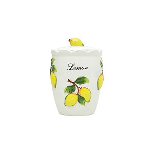 POTE DE CERÂMICA C/TAMPA LEMONS 12X12X17cm