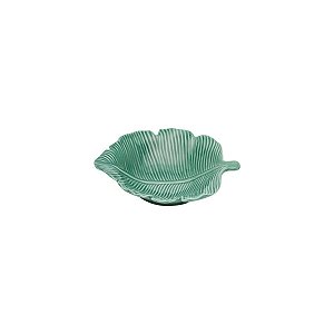 FOLHA DE PORCELANA DECORATIVA PACHIRA VERDE 12,5X10X3cm