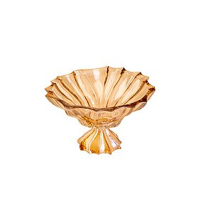 CENTRO DE MESA DE CRISTAL PARADISE ÂMBAR MTÁLICO 34X20cm