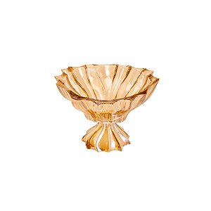 CENTRO DE MESA DE CRISTAL PARADISE ÂMBAR 28X20CM
