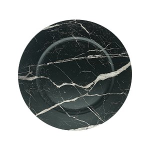 CJ 6 SOUSPLAT DE PLÁSTICO MARBLE BLACK 33cm