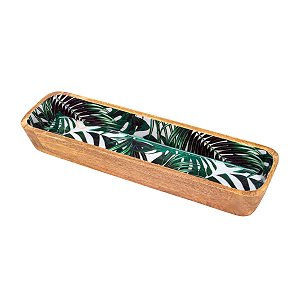 TRAVESSA DE MADEIRA LEAFAGE 38X11cm