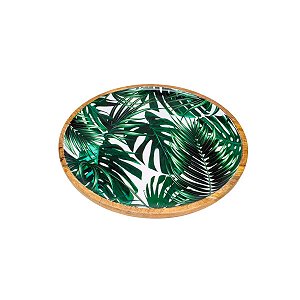 BANDEJA REDONDA DE MADEIRA LEAFAGE 35X2,5cm