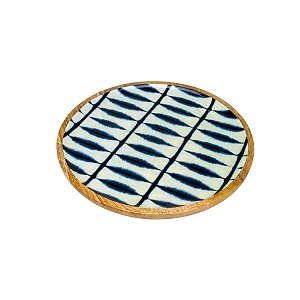 BANDEJA REDONDA DE MADEIRA BLUE 35X2,5cm