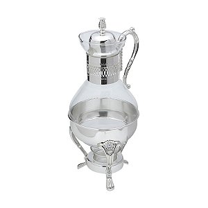 CAFETEIRA DE VIDRO SODO-CÁLCICO C/RECHAUD À VELA 35CM
