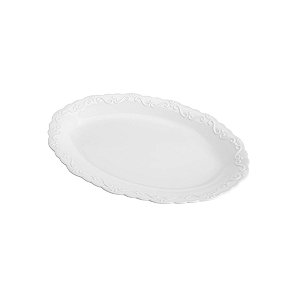TRAVESSA DE PORCELANA OVAL ALTO RELEVO 28X19X3 CM