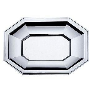 TRAVESSA DE AÇO INOX OCTOGONAL 38X26CM