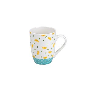 CANECA DE PORCELANA LEMONS BLUE 330ML