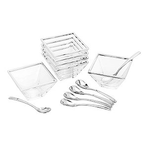 CJ 12PC P/SOBREMESA DE AÇO INOX TORCELLO 11X11CM