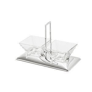 PETISQUEIRA DUPLA DE AÇO INOX TORCELLO 25X14X17,5CM
