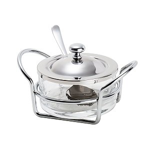 AÇUCAREIRO DE AÇO INOX C/COLHER ITALY 13CM