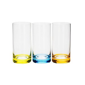 CJ 6 COPOS LONG DRINK CRISTAL ECOLÓG SET-BAR COLORIDOS 380ML