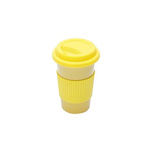 COPO DE PORCELANA C/TAMPA E LUVA DE SILICONE COLORS 400ML
