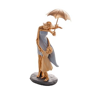 FIGURA DECORATIVA RESINA FAMÍLIA 11x9x31cm