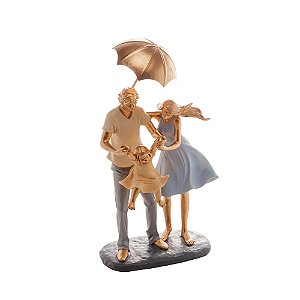 FIGURA DECORATIVA RESINA FAMÍLIA 16x10x33cm