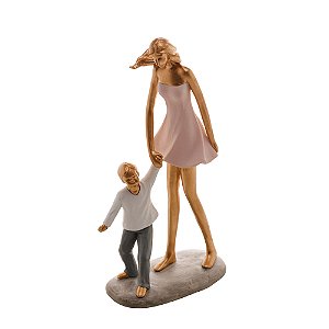FIGURA DECORATIVA RESINA FAMÍLIA 14x7x27cm