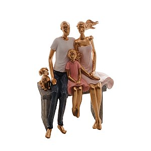 FIGURA DECORATIVA RESINA FAMÍLIA 17x9x23cm