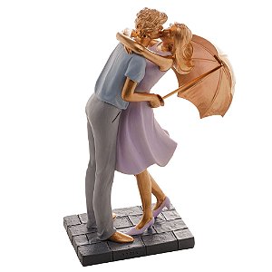 FIGURA DECORATIVA RESINA CASAL 17x10x26cm