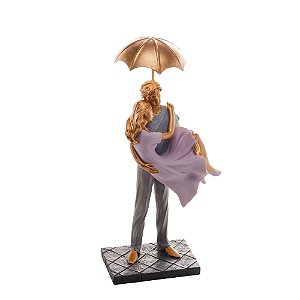 FIGURA DECORATIVA RESINA CASAL 16x8x30cm