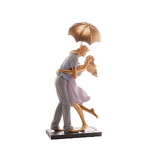 FIGURA DECORATIVA RESINA CASAL 14x8x30cm