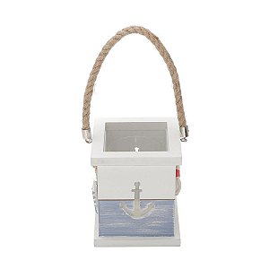 PORTA VELAS DE MADEIRA COM DETALHES EM RESINA