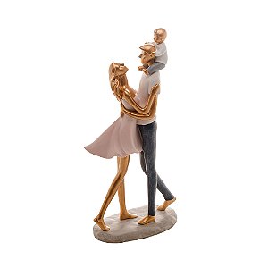 FIGURA DECORATIVA RESINA FAMÍLIA 15x7x31cm