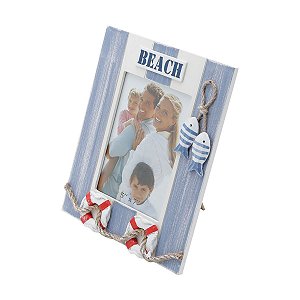 PORTA RETRATO RETANGULAR DE MADEIRA DECK BEACH 13X18 CM