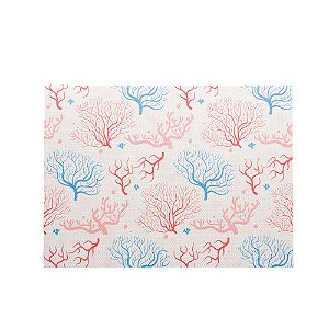LUGAR AMERICANO PVC CORAL VERMELHO/AZUL 45x30cm