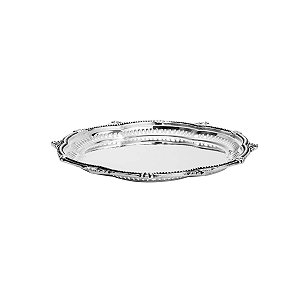 BANDEJA DE LATÃO PRATEADO 22,5X2cm