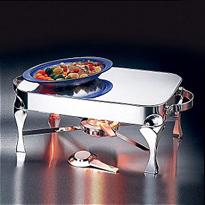 RECHAUD DE AÇO INOX C/CHAPA DE ALUMÍNIO MANHATTAN 37X23CM