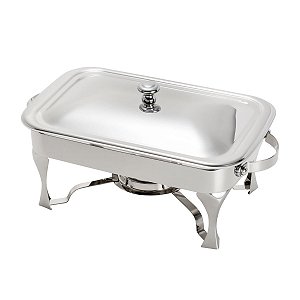 RECHAUD DE AÇO INOX C/REFRATÁRIO E TAMPA MANHATTAN 37X23CM