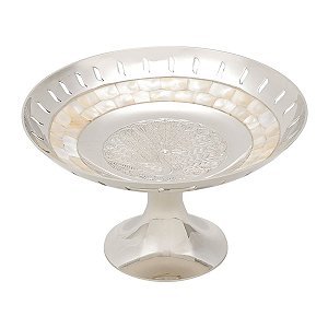 CENTRO DE MESA DE LATÃO C/MADREPÉROLA 19cm