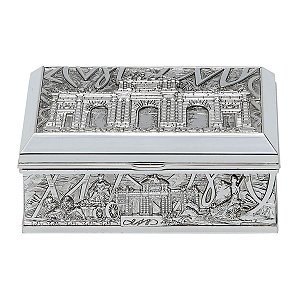 PORTA JOIA DE ZAMAC PRATEADO 12,8X8,4X5,5CM