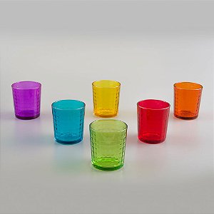 JG. 6 COPOS DE VIDRO BOLHAS SORTIDOS 255 ML
