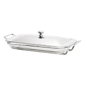 SUPORTE ARAMADO DE AÇO INOX C/REFRATÁRIO C/TAMPA 34X20CM