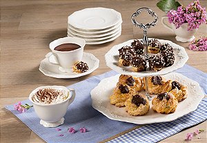 PRATO P/DOCE DUPLO DE PORCELANA
