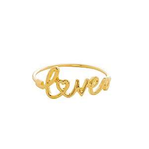 CJ 4 ANÉIS P/GUARDANAPOS ZINCO/METAL LOVE DOURADO 4x2x4cm