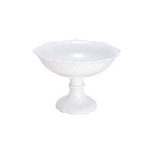 FRUTEIRA C/PÉ DE PORCELANA DURABLE PORCELAIN ALTO RELEVO