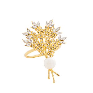 CJ 4 ANÉIS P/GUARDANAPOS ZINCO DOURADO 7x5x4cm