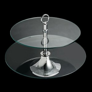 PRATO P/DOCES DUPLO DE AÇO INOX MÔNACO 33/40CM