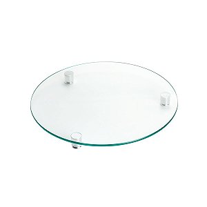 PRATO DE VIDRO C/3 PÉS DE AÇO INOX FRANCE 33CM