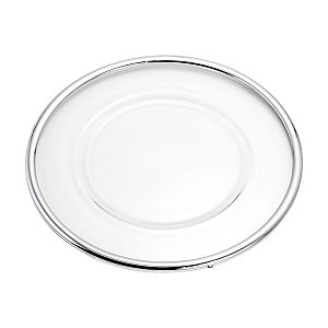 SOUSPLAT DE VIDRO C/CORDÃO INOX 35CM