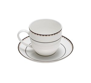 JG 6 XÍCARAS DE CHÁ C/PIRES DE PORCELANA