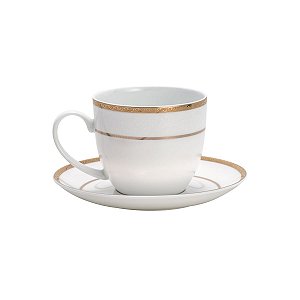JG 6 XÍCARAS P/CHÁ C/PIRES DE PORCELANA